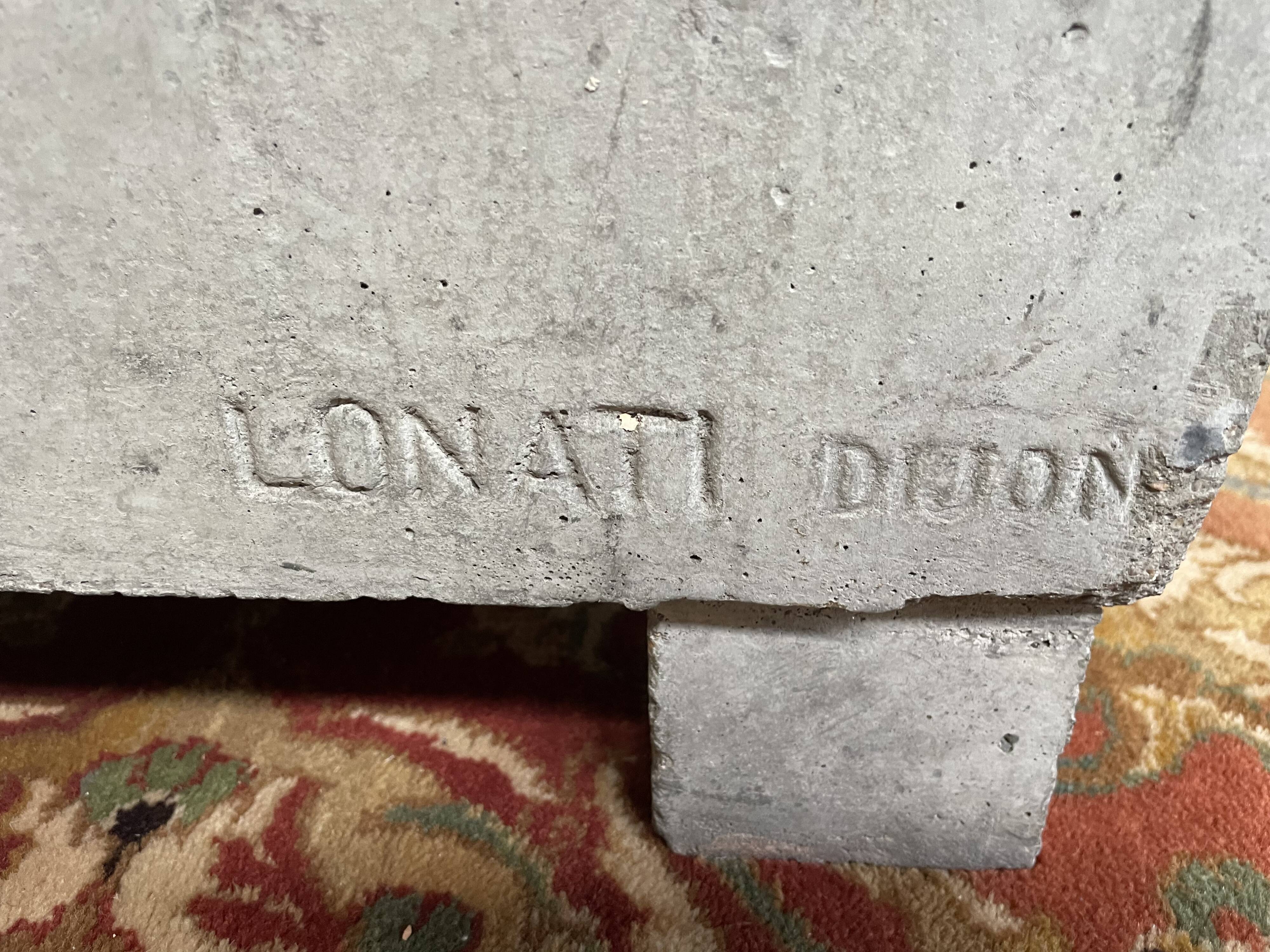 Art Deco period cement cache-pot signed "Louis Lonati Dijon"