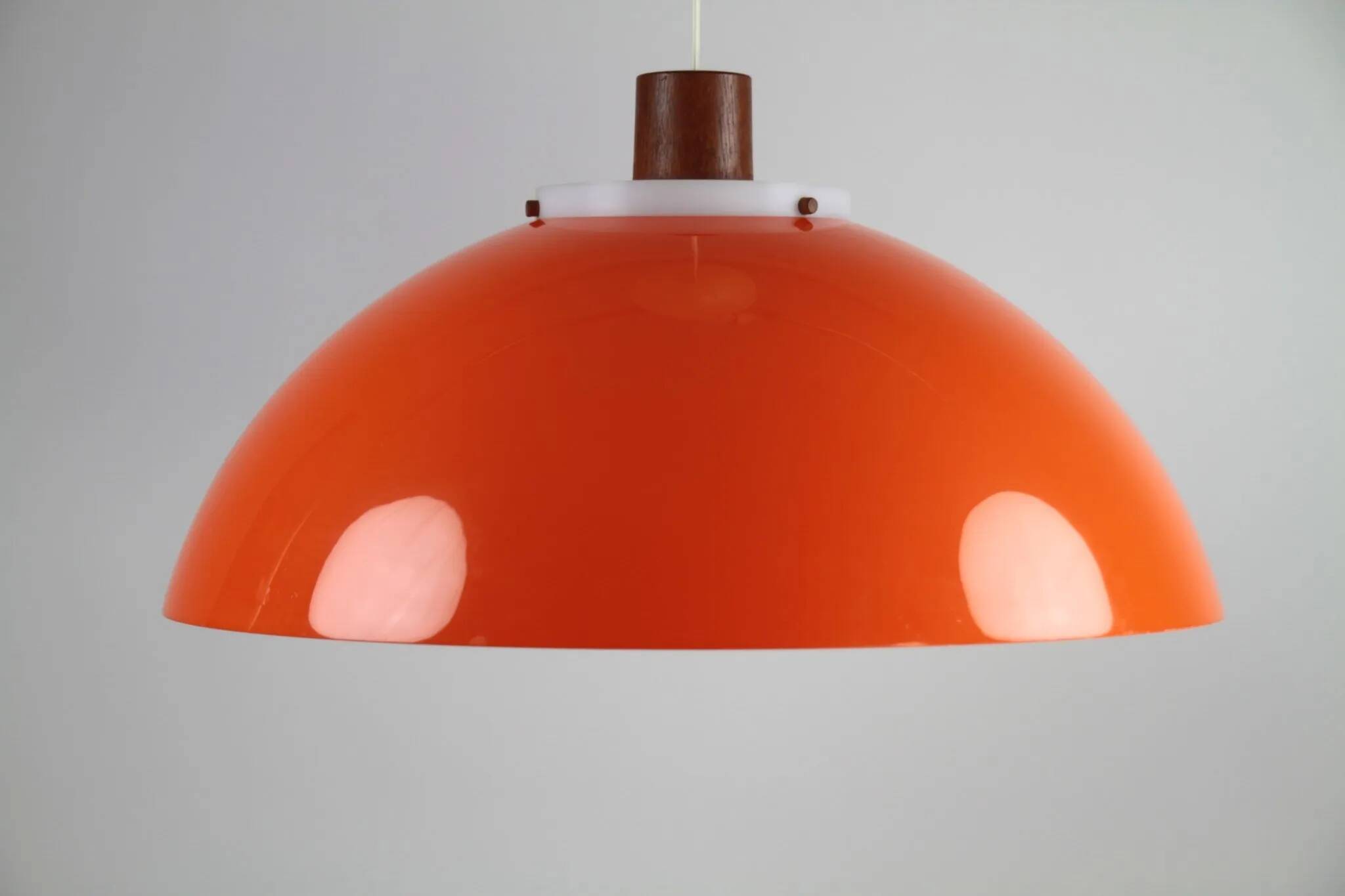 Pendant Lamp – Plastic and Teak, Model 549 – Uno & Östen Kristiansson for Luxus Vittsjö, Sweden, 1960s