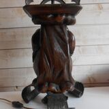 Vintage lamp anthropomorfe carved wood