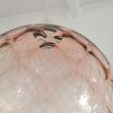 Suspension in bubble glass pink design 70s