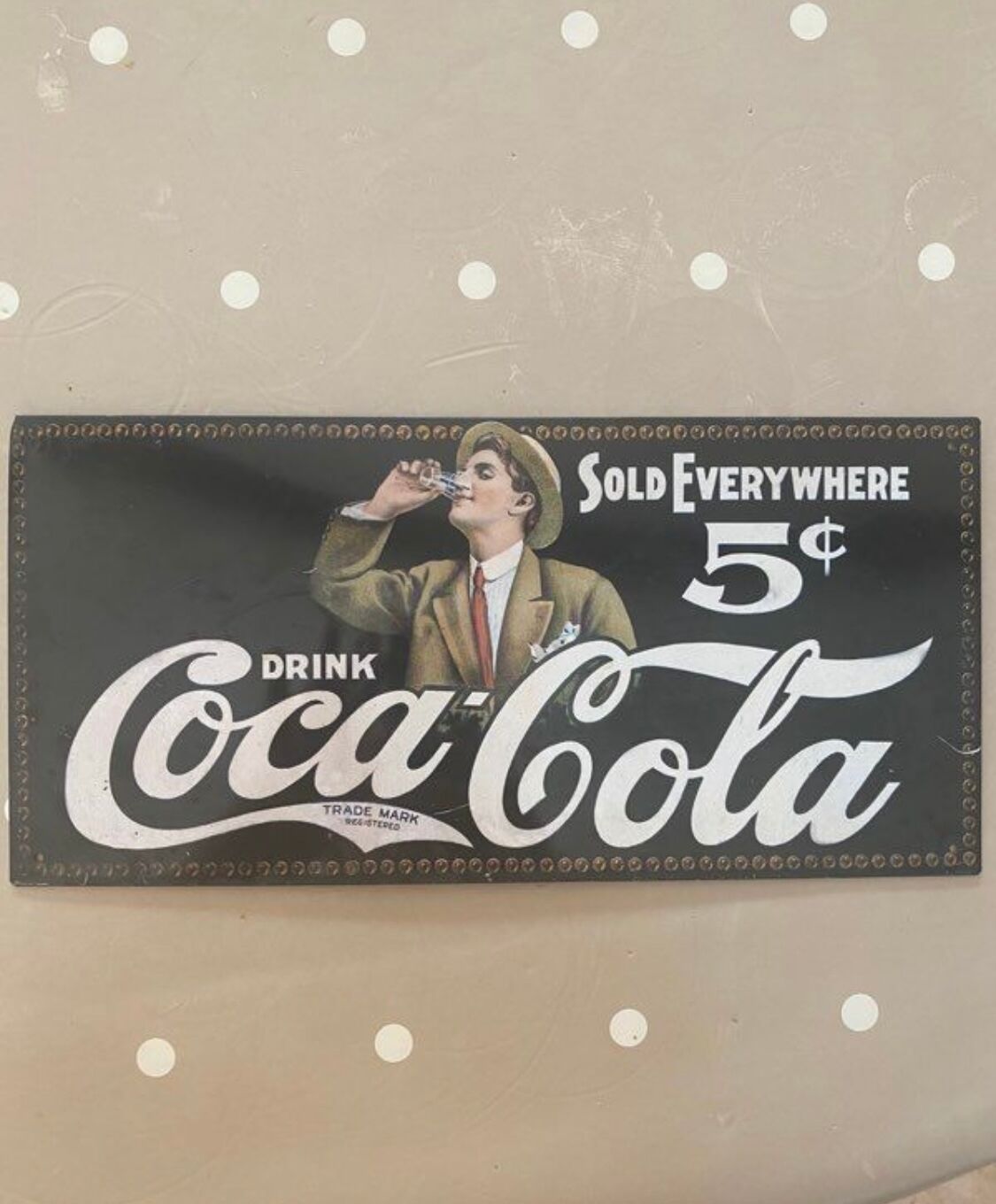 Coca-Cola metal plate