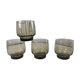 Set of 4 glasses in smoked glass 70s