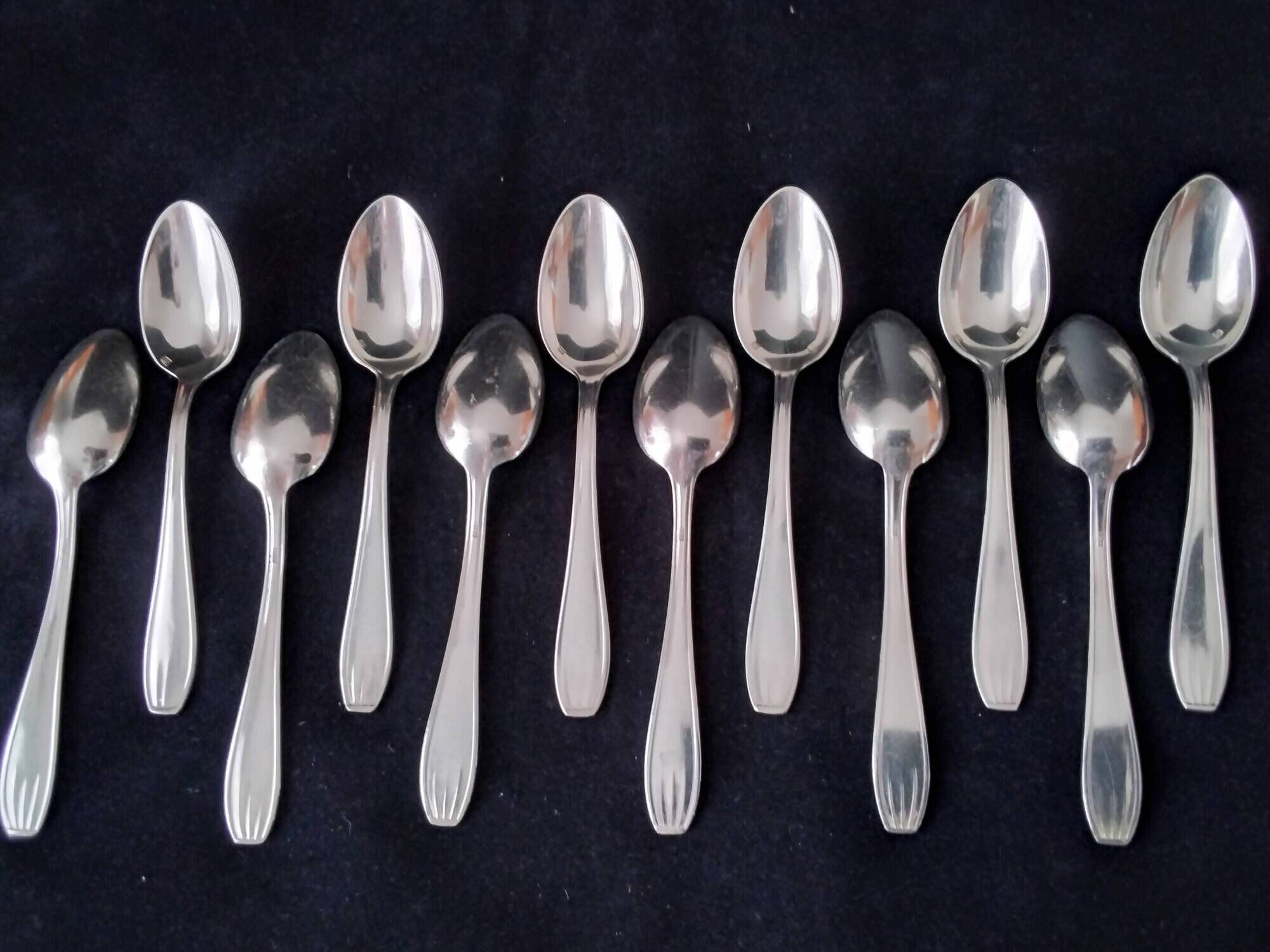 Set of 12 silver-plated coffee spoons SFAM Lancel model