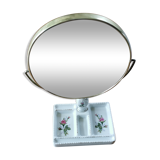Table mirror with porcelain base for jewelry
