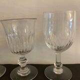 8 old blown foot glasses, 4 different models