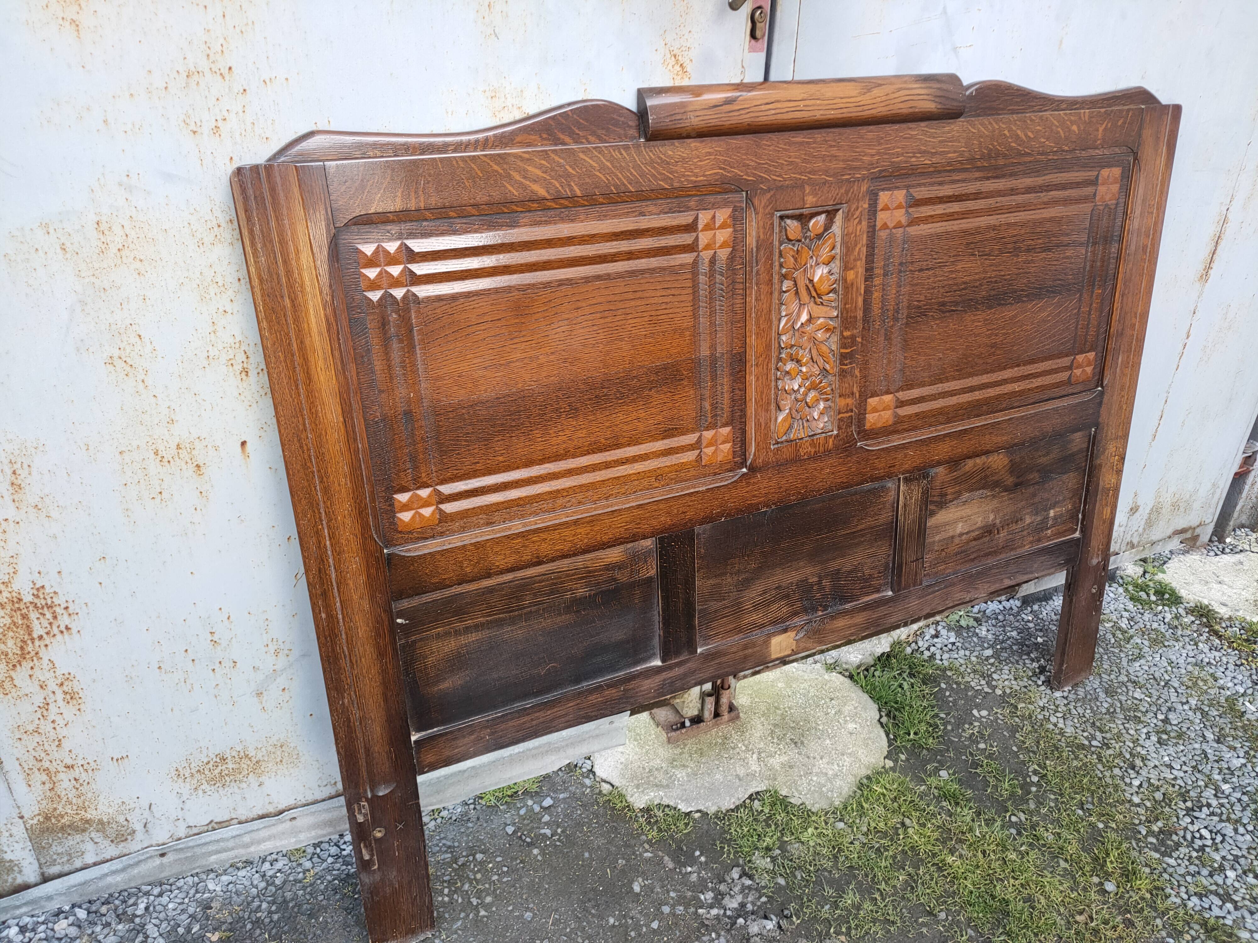 1950s oak headboard