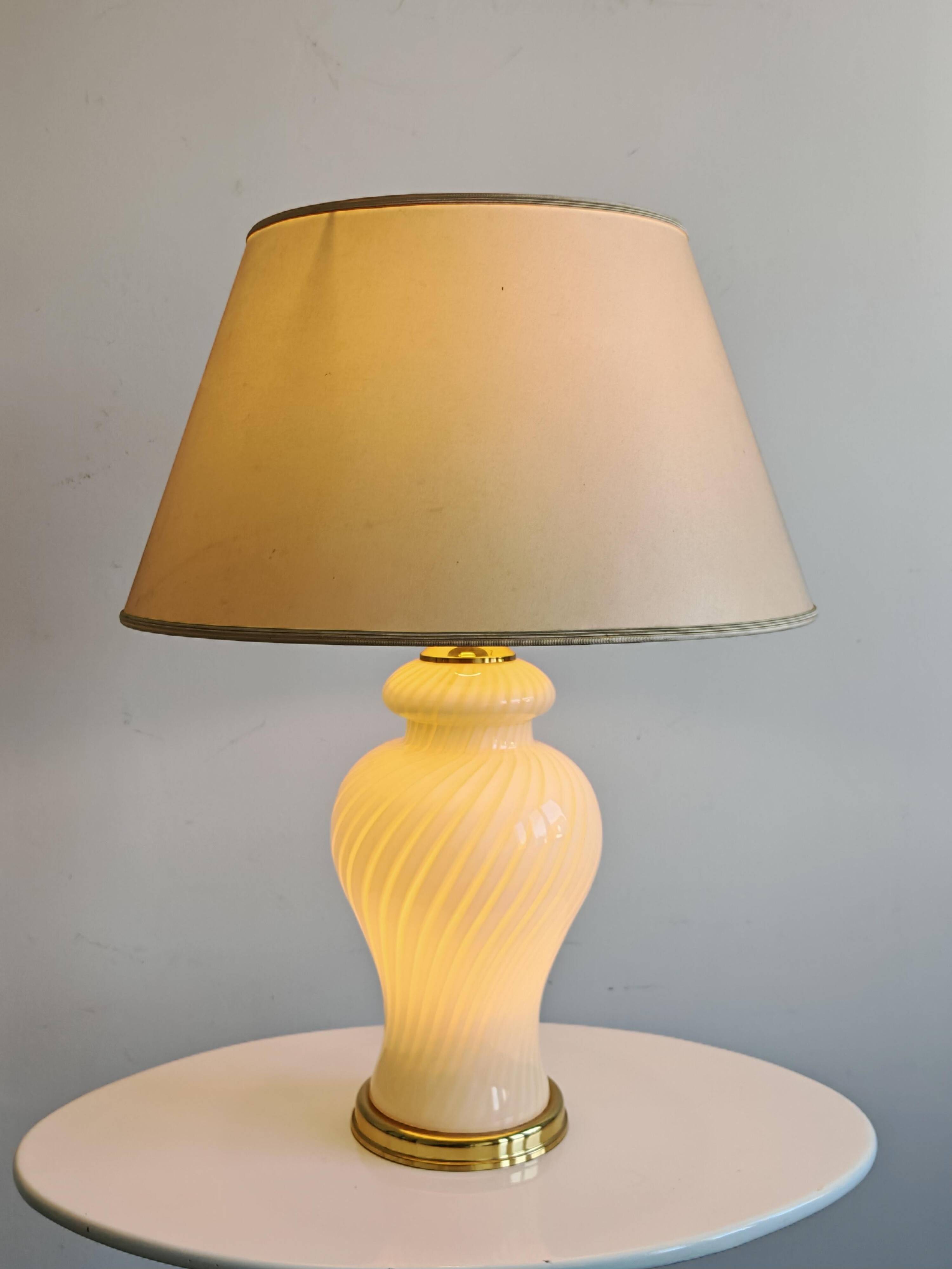 XL Mid Century Modern table lamp in Murano glass by Venini