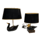Vintage lamps black and gold duck
