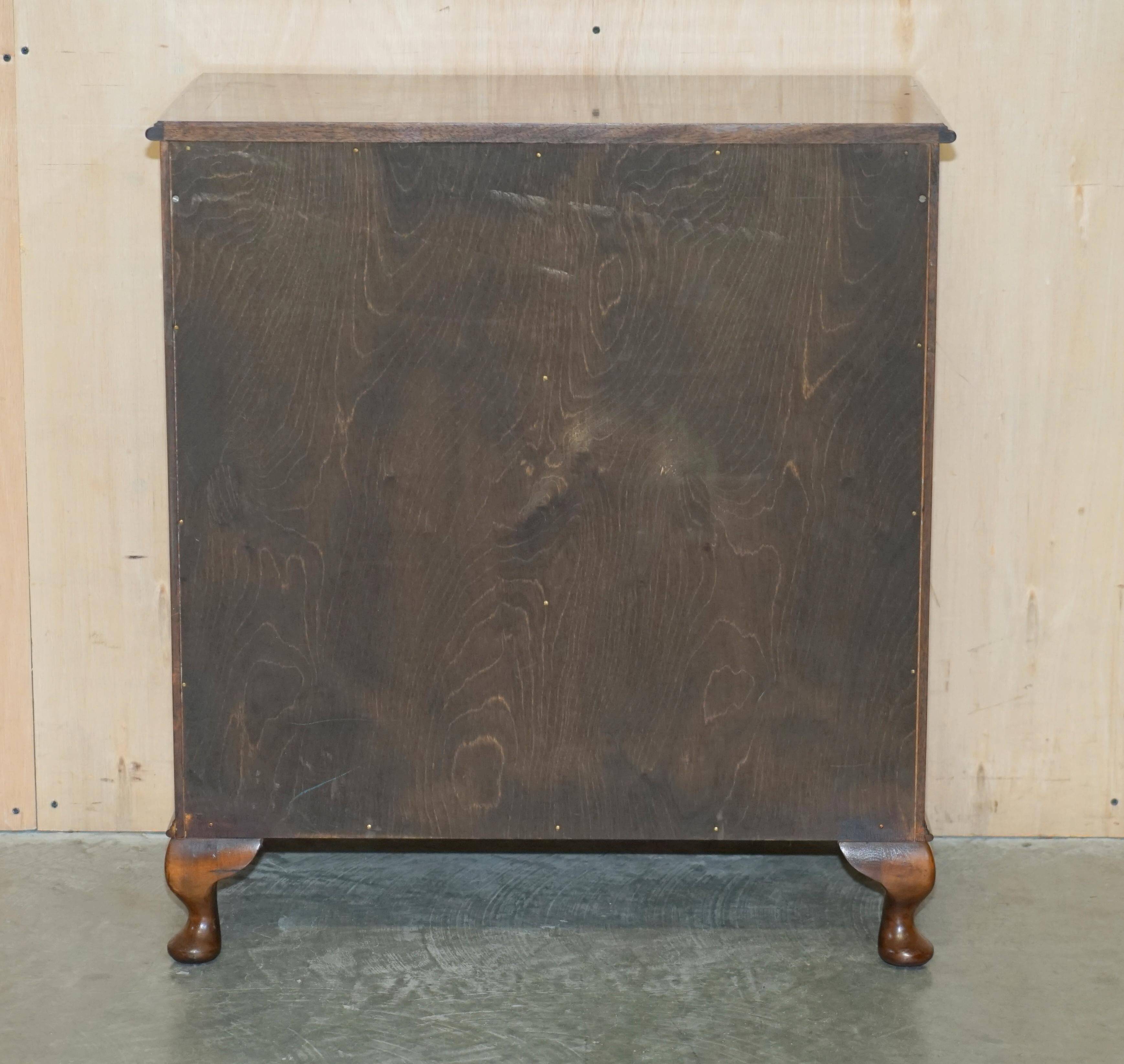1940s vintage walnut commode with butler's serving tray.