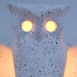80s design ceramic owl lamp
