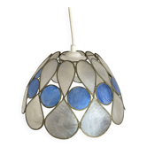 Two-tone mother-of-pearl and brass pendant