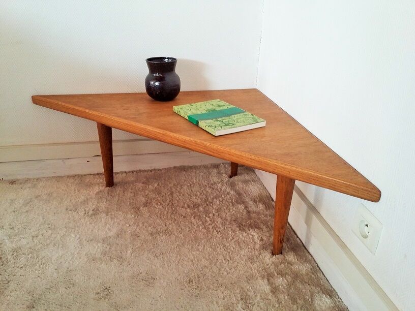 Oak tripod angle low table