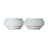 Pair of Scandinavian curved metal sconces 1980