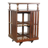 Large Antique English Oak Library Book Carousel