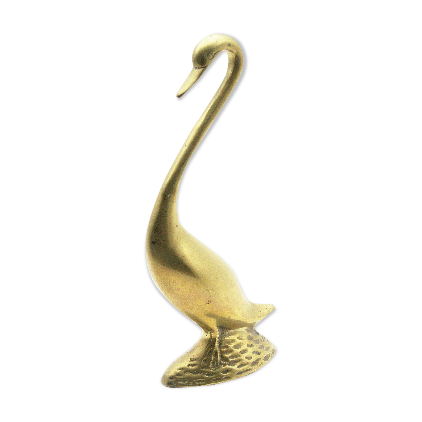 Large brass swan