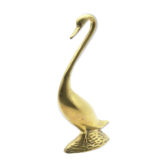 Large brass swan