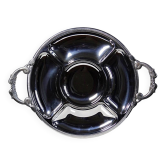 Large serving platter for hors d'oeuvres Jean Couzon in 18/10 stainless steel, 5 compartments.