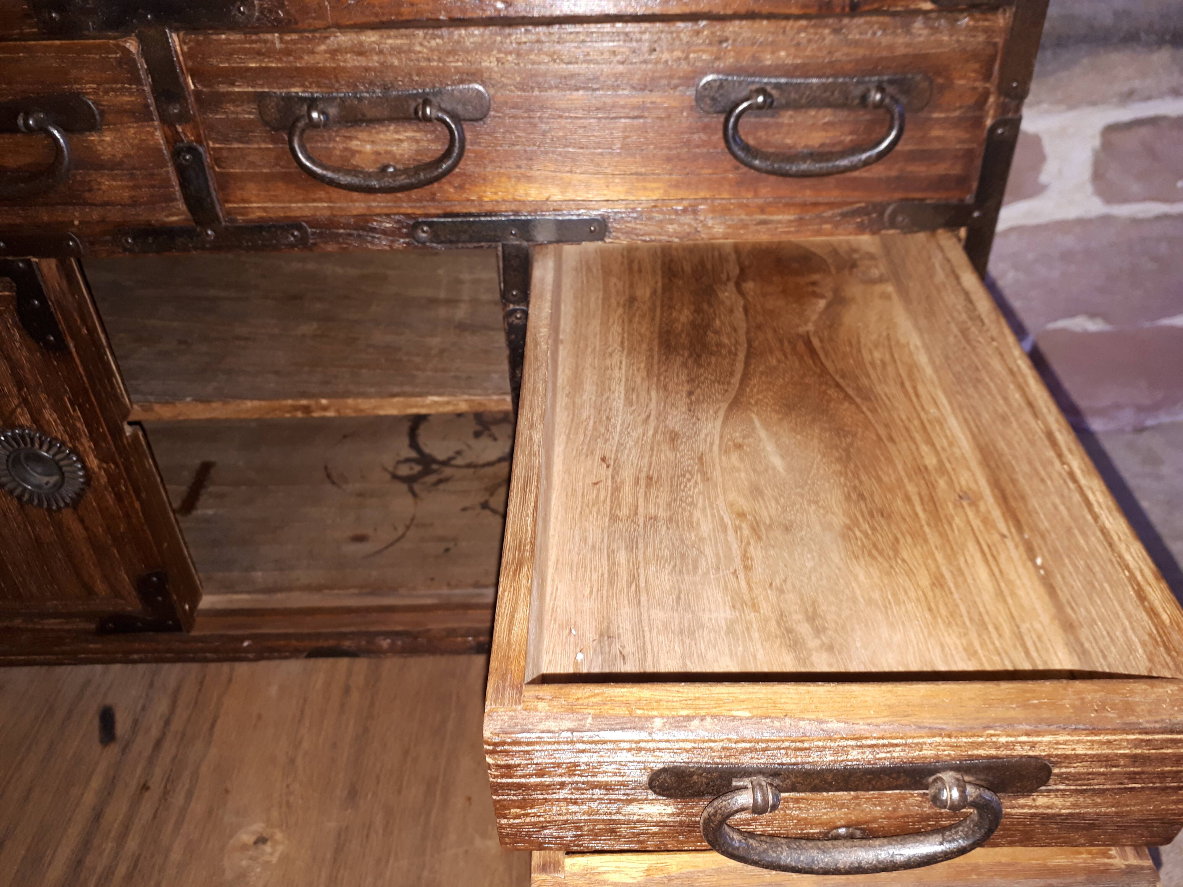 Cabinet, wooden tansu, Japan late Edo period