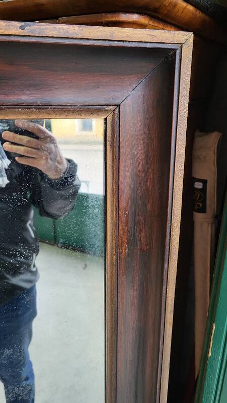 Antique wooden mirror