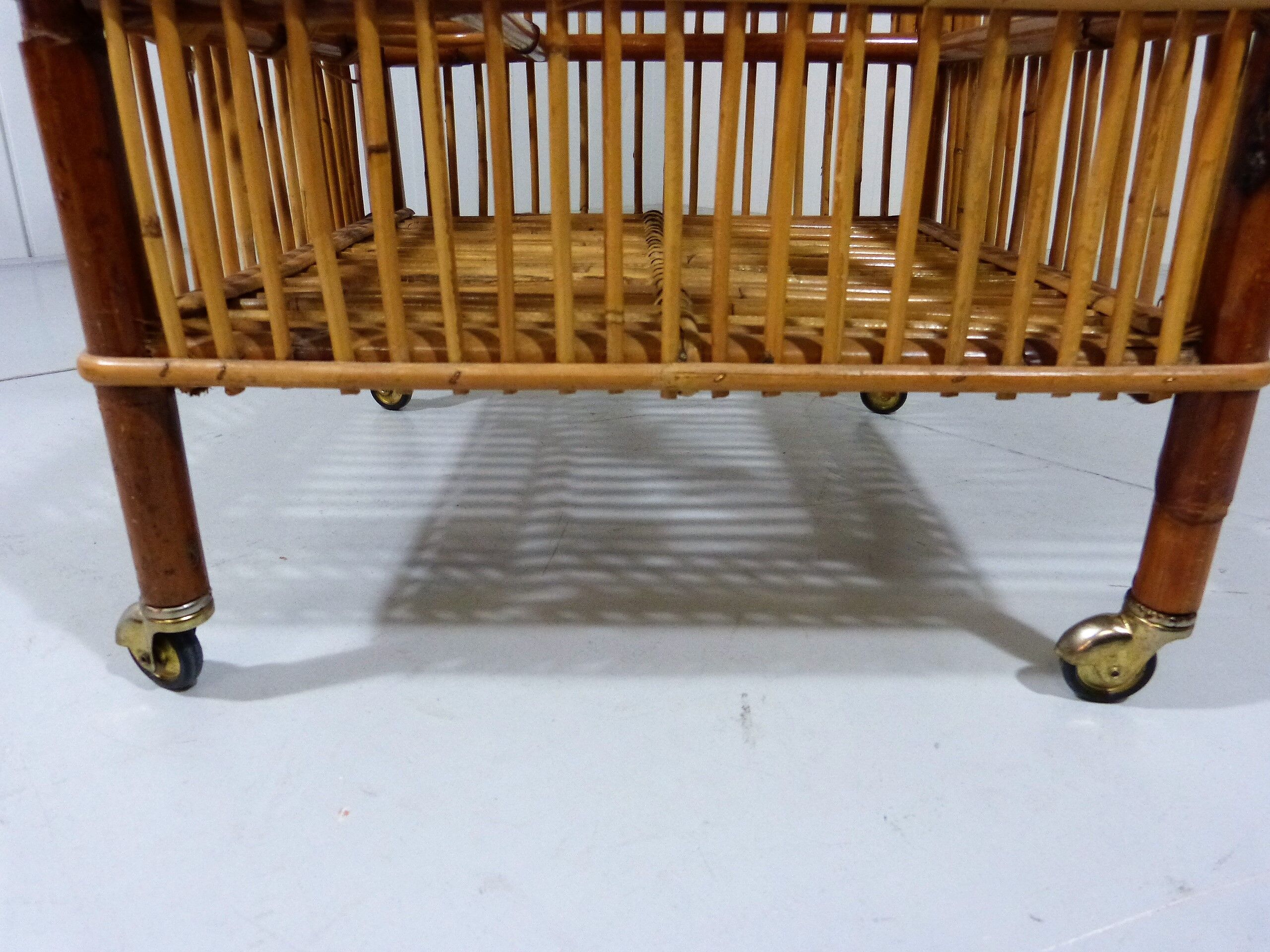 Rattan serving table 1950/60