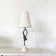 Lampe sculpturale en métal et pierre