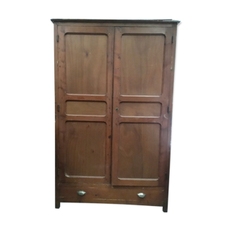 Old vintage pitchpin cabinet with drawer