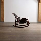 Liceu de Artes e Oficios rocking chair with ottoman, Brazil 1960s