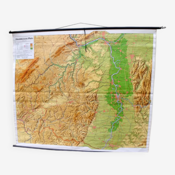 Carte géographique du district de Hesse rhénane et Palatinat 215 cm