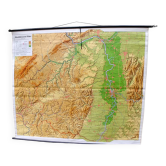 Carte géographique du district de Hesse rhénane et Palatinat 215 cm