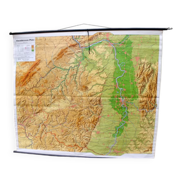 Map of the district of Rhenish Hesse and Palatinate 215 cm