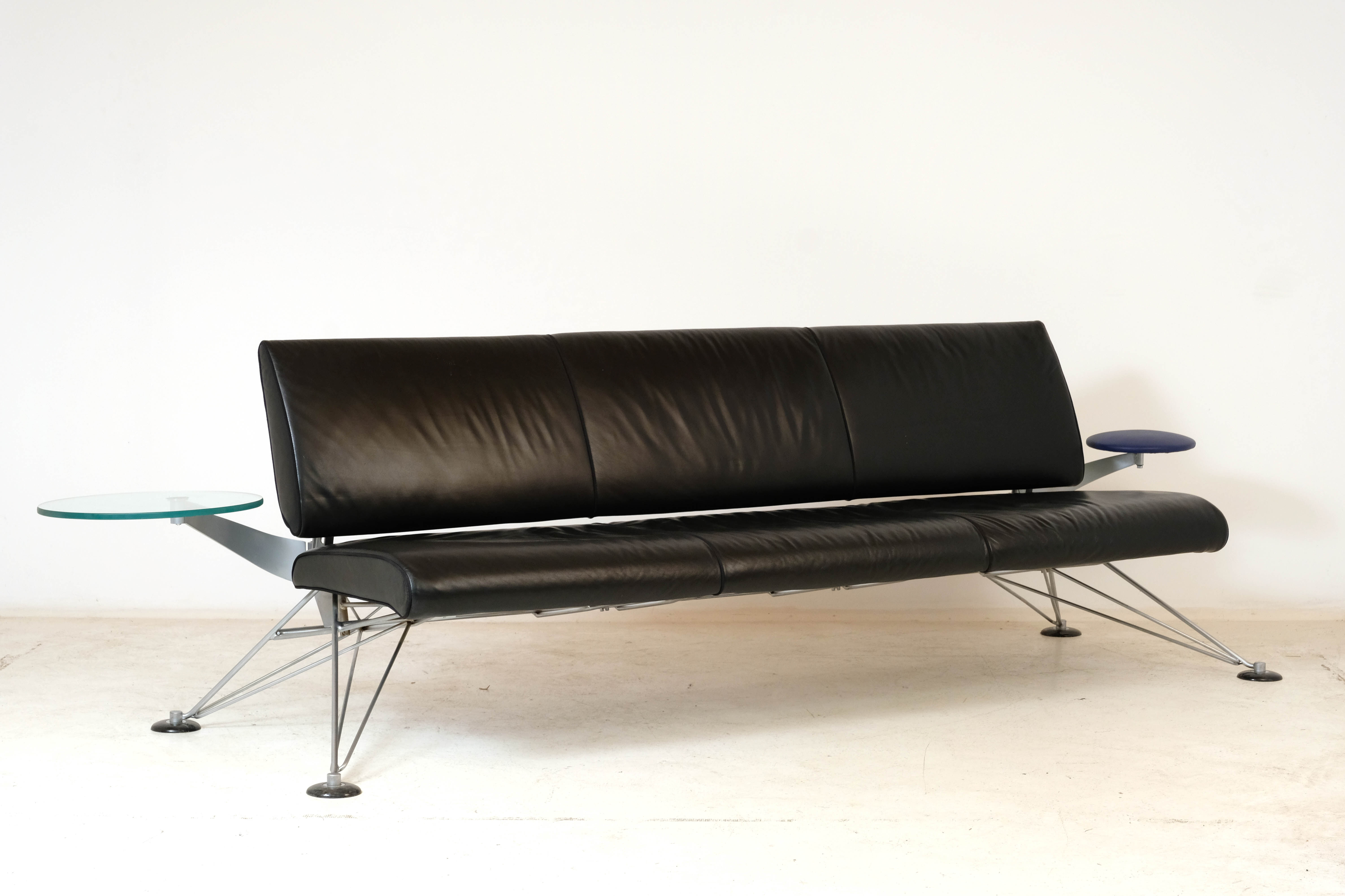 Leather sofa "Wing" by Roy Fleetwood for Vitra 1990's