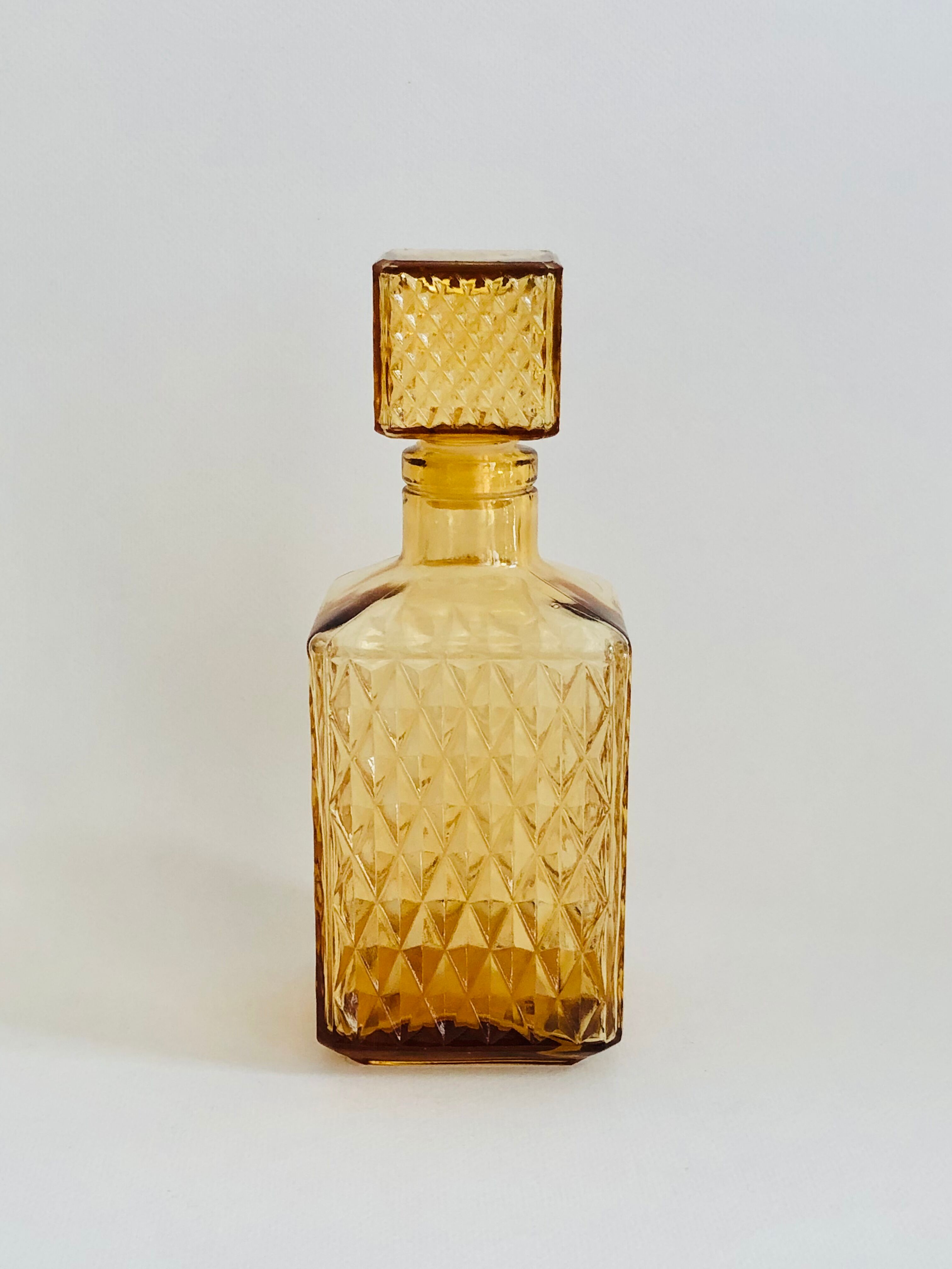 Vintage smoked glass whiskey decanter