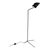 Black metal tripod floor lamp