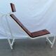 Very original lounge chair inside, outside from 1950, metal and wood