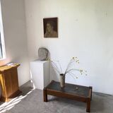 Table basse en chêne et ardoise 1950