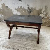 Empire style marble and mahogany coffee table