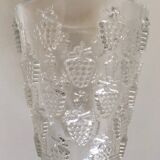 Crystal Lalique vase with grapes décor Malaga 1937