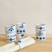 Ensemble de 10 ronds de serviette en métal émaillé