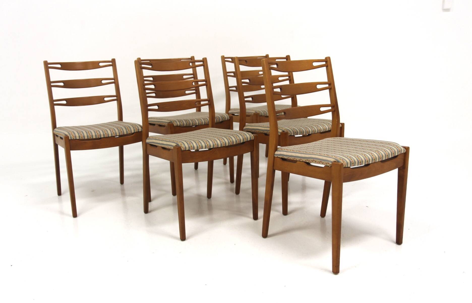 Set de 6 chaises scandinave en hêtre, Suède, 1960