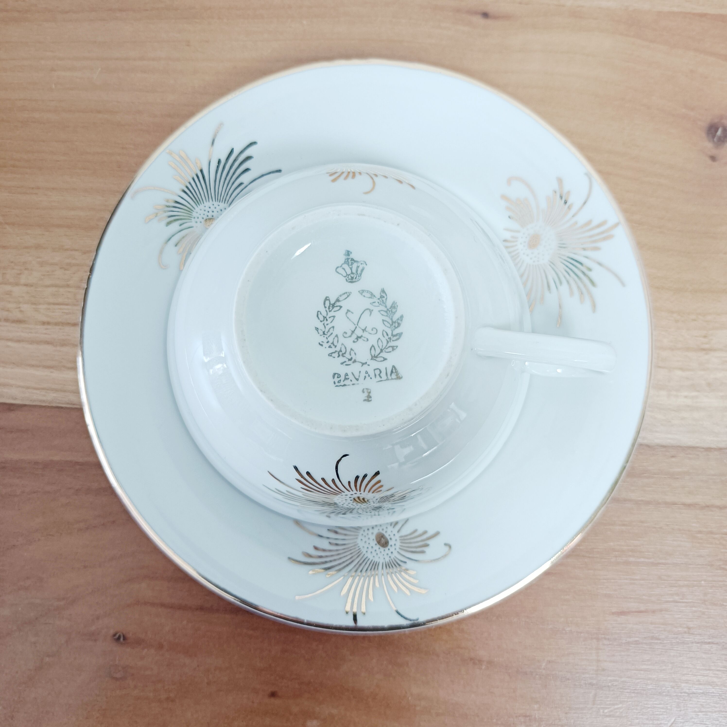 Set of 6 cups and sub-cups in Bavaria porcelain