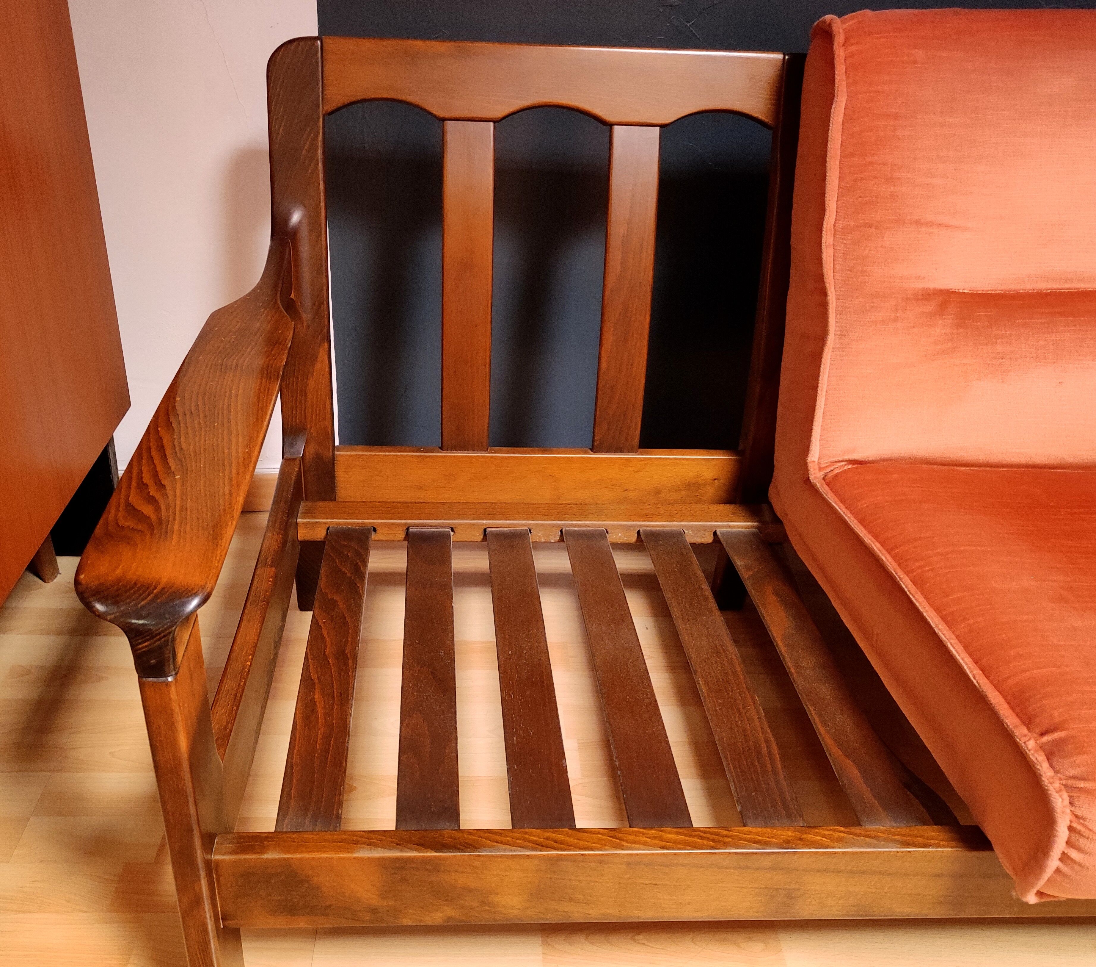 Danish velvet sofa late 1960s