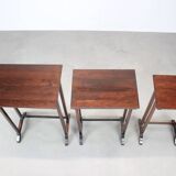 Art Deco Nesting Tables in Mahogany Veneer, 1930s, Czechoslovakia