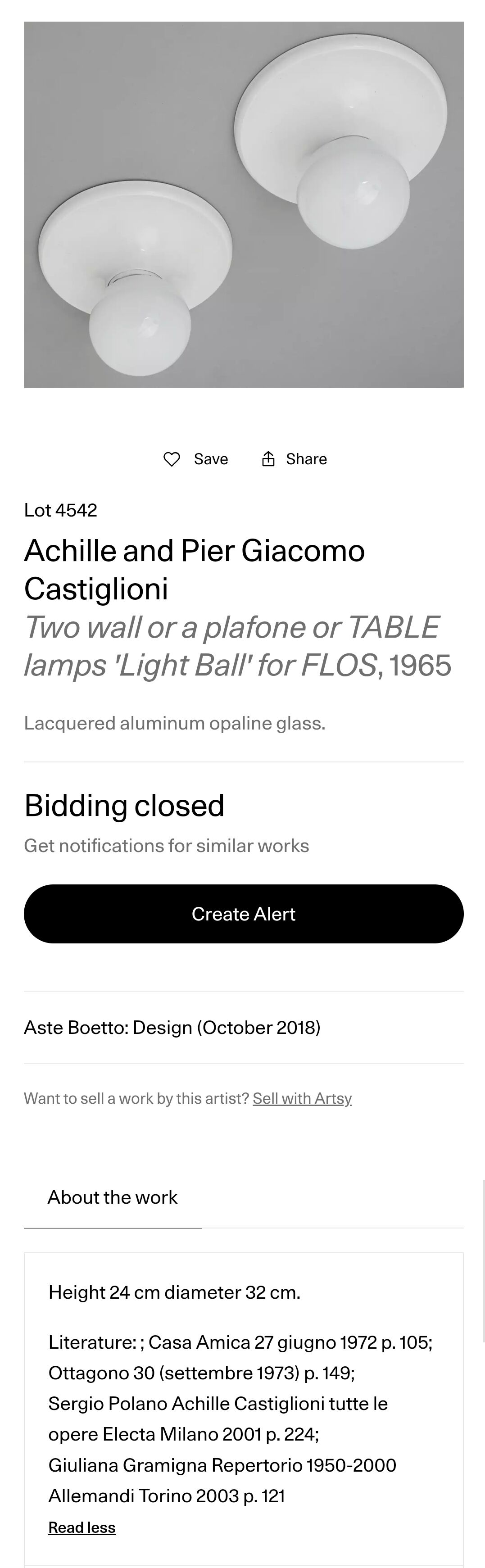 Wall lamp "Balum", by Achille et Piergiacomo Castiglioni, Flos, 1965