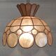 Pendant lamp in amber mother-of-pearl and brass – 60s/70s