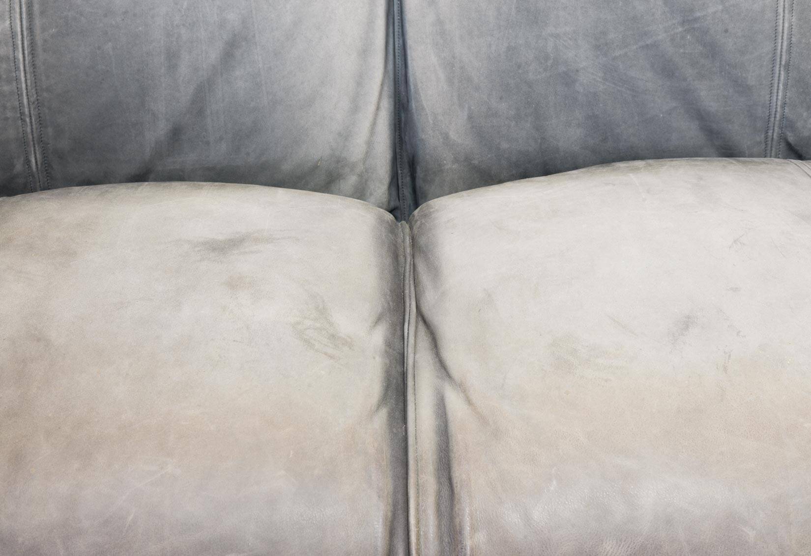 Mario Bellini 2-Seat Le Bambole Sofa for C&B Italia in Leather & Fabric 70s