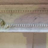 Louis XVI style fireplace in white Carrara marble, 19th century