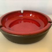 Koramic red and black ceramic empty pocket ashtray