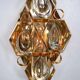 Applique murale vintage en laiton et cristal des années 60, lampe Regency en laiton