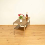 Television shelf, chrome frame with 2 levels, vintage from the 60s