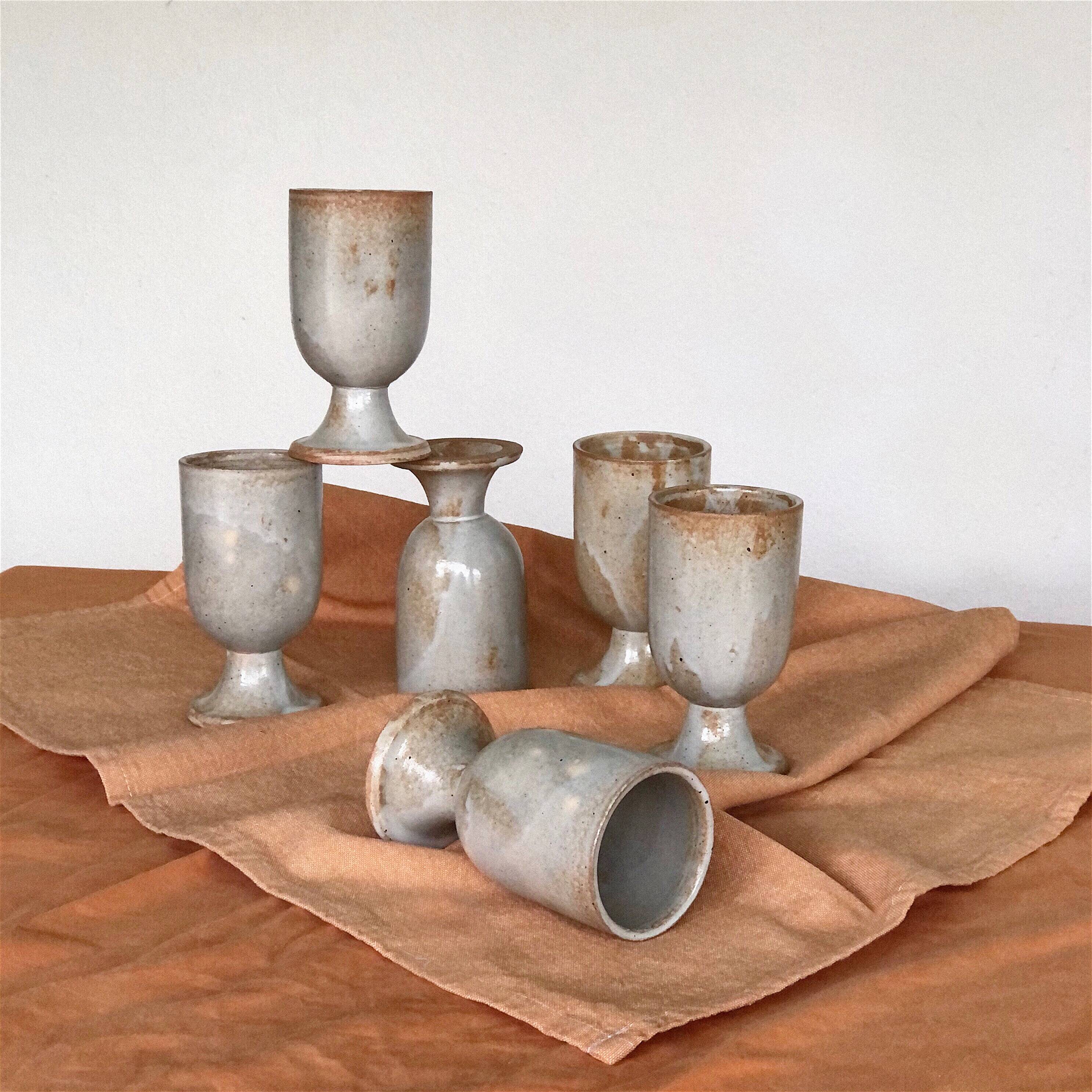 Six cups of sandstone